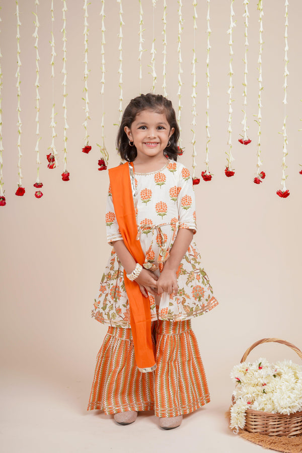 Kesariya Kurta Sharara set