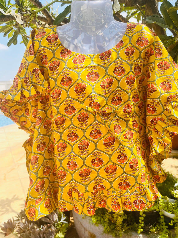 Ethnic Floral Cotton Kaftan