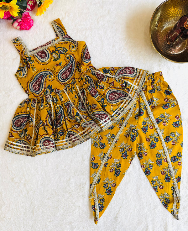 StylishEthno Girls Dhoti Set
