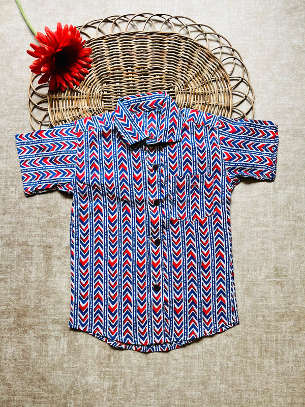 Red zig-zag Half Shirt