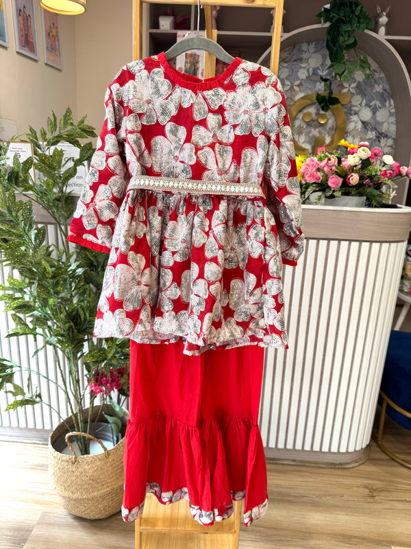 Luxury Sparkle Kurti Sharara Set