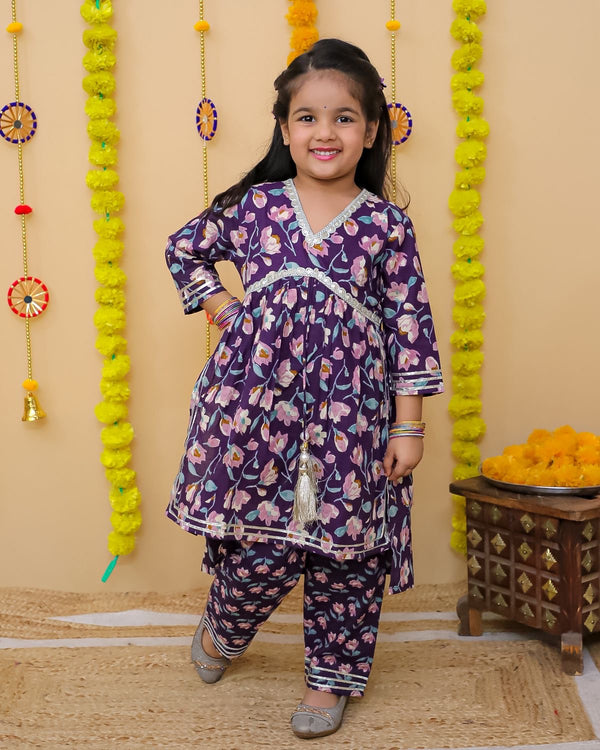 Alia Purple Sharara set