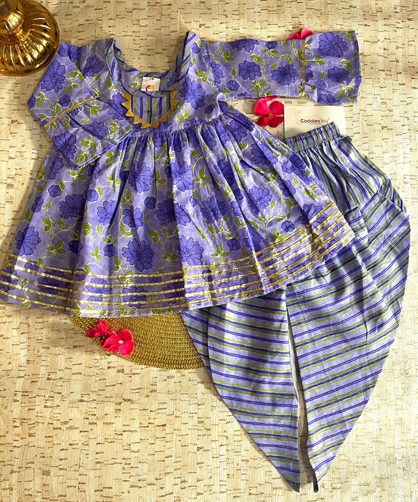 Lilac Ethnic Kurti Dhoti Set