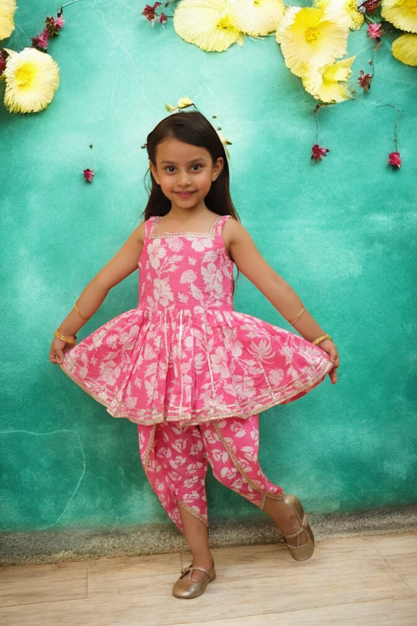 StylishEthno Girls Dhoti Set