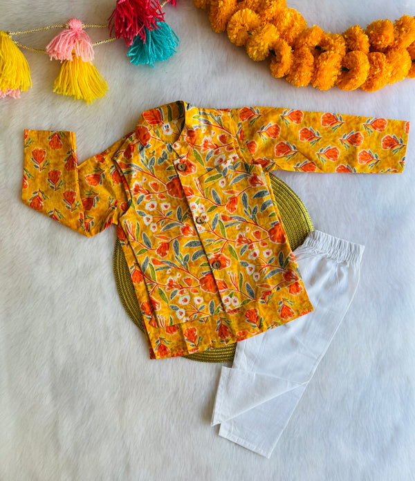 Marigold Kurta Jacket Set