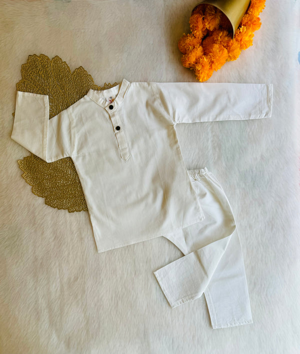 Cottony White Kurta Set