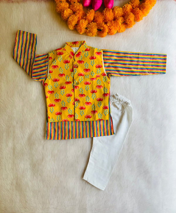 Marigold Kurta Jacket Set