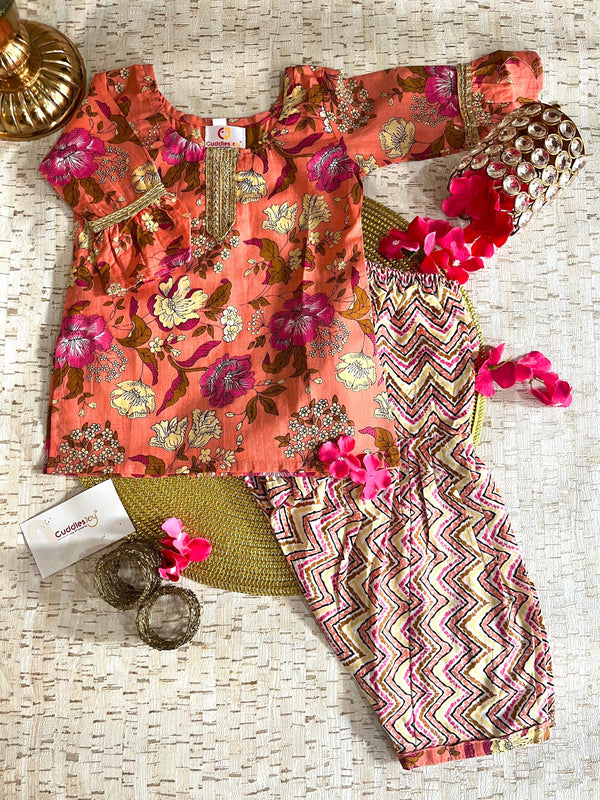 Floral Kurti and Patiala