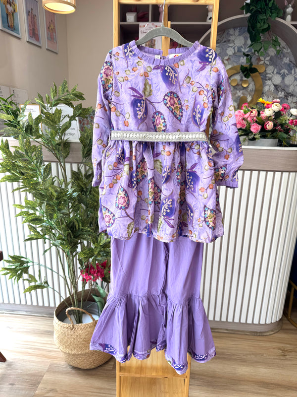 Luxury Sparkle Kurti Sharara Set
