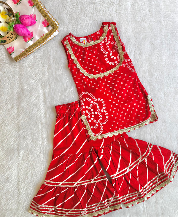 Festive Bandhej Girls Set