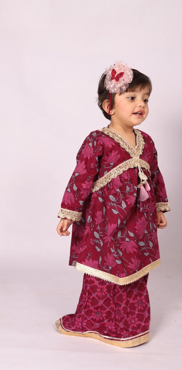 Gorgeous Lace Kurti Sharara Set