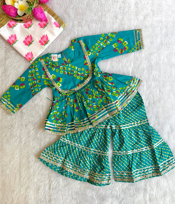 Festive Bandhej Girls Set