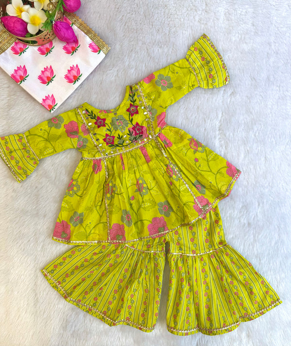 Embroidered Designed Sharara Set