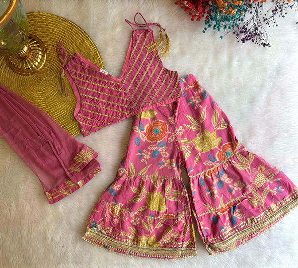 EthnicGlam CropTop Sharara Set