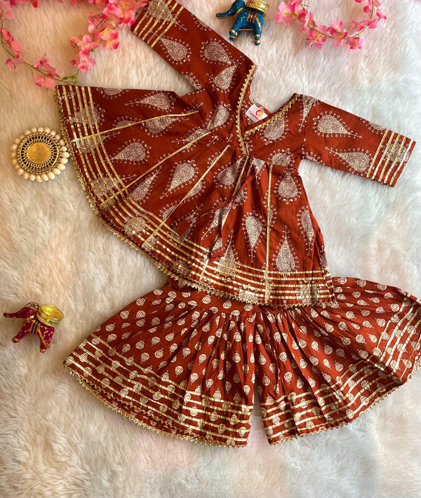 Traditional Chocolate Kurta and Sharara