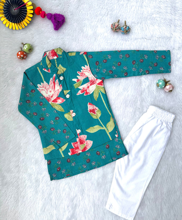 Lotus Kurta Jacket Set