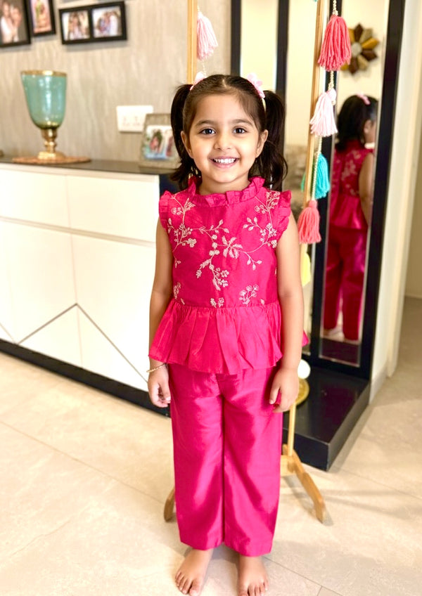 Sparkle Embroidery Girls Ethnic Set