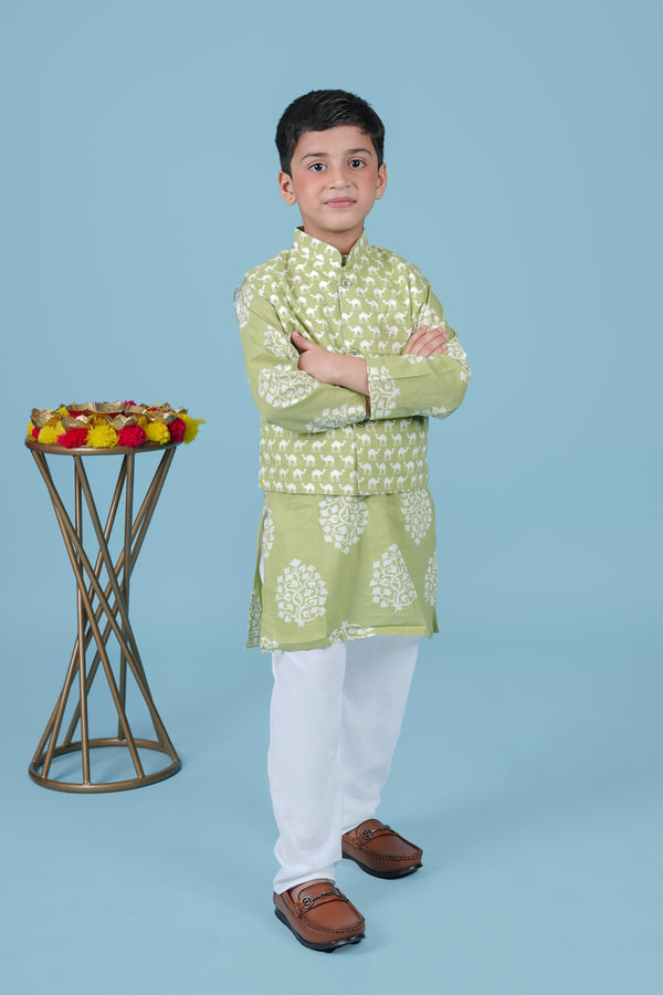 Camel Ethnic Kurta jacket set