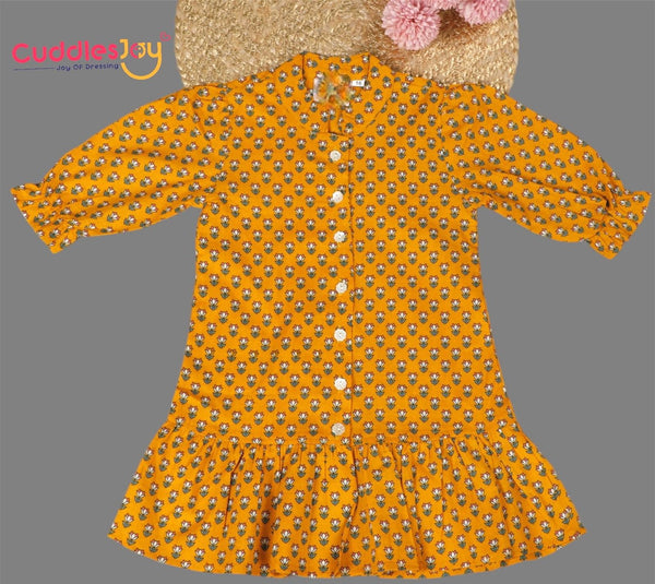 Yellow printed summer frock