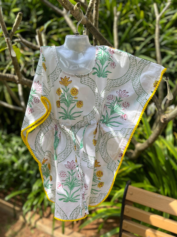 Ethnic Flower Printed Kaftan