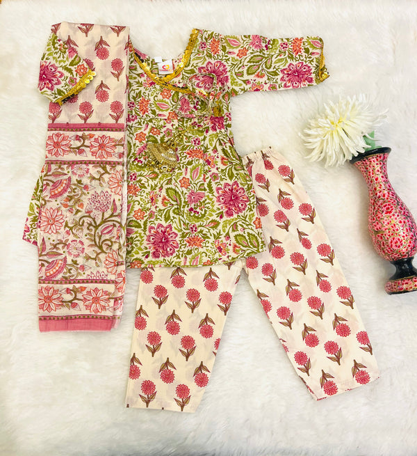 Glam Flora Kurti Sibling Set