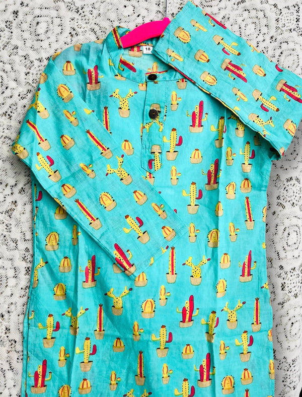 Cacti cute kurta set