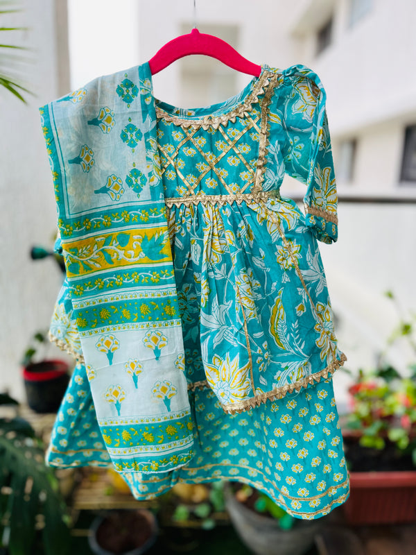 Rajni Blue Kurta and sharara